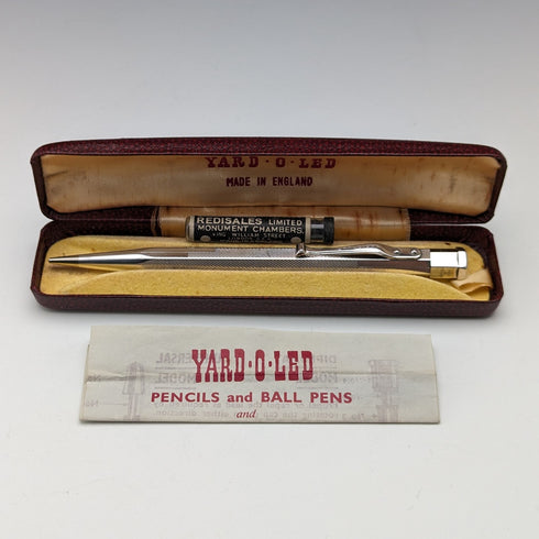 英國復古 Yard O' Red 捲製銀色六角形自動鉛筆(附盒子)